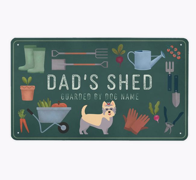 Dad's Shed: Personalised {breedFullName} Metal Garden Sign